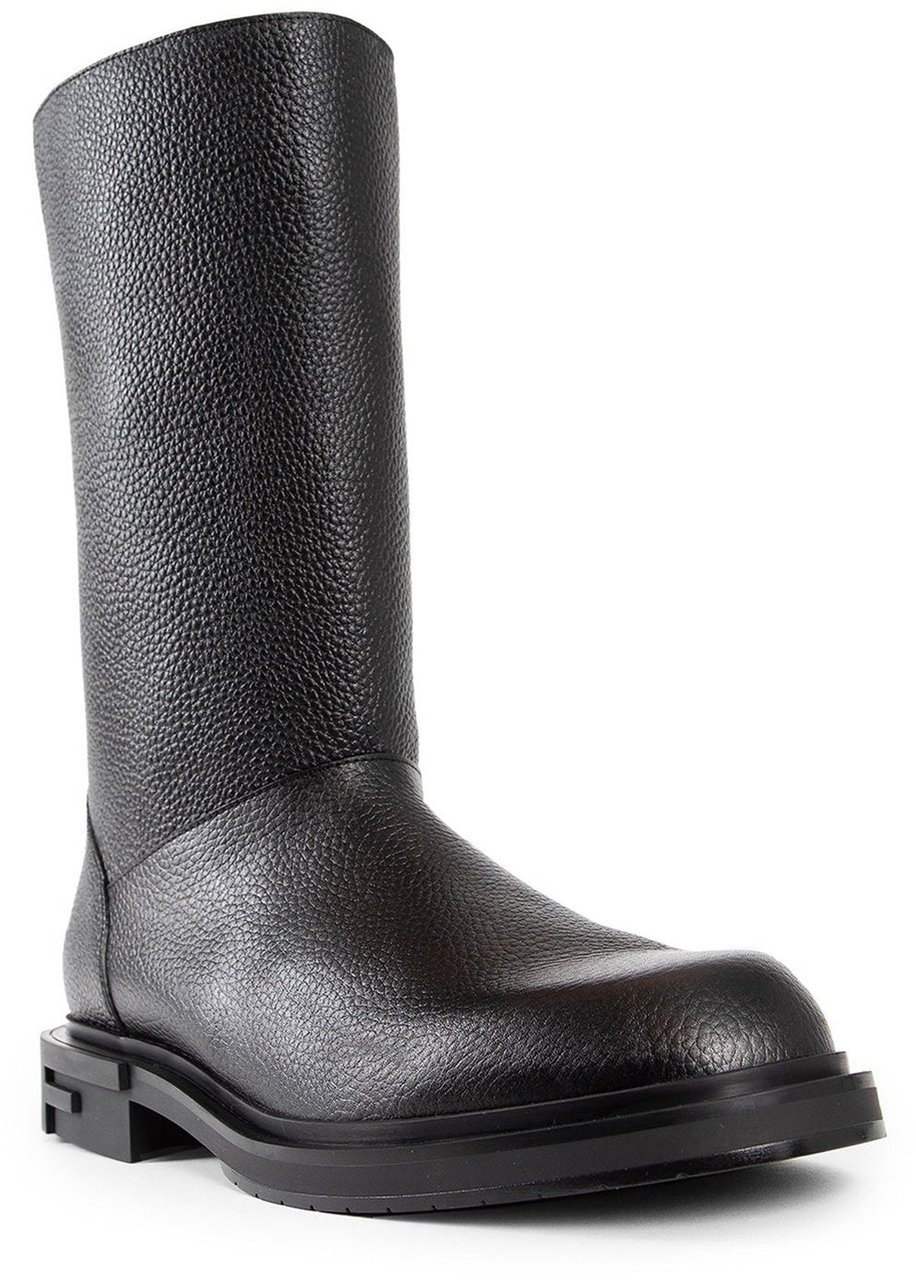 Fendi Fendi Leather Frame Boots Zwart