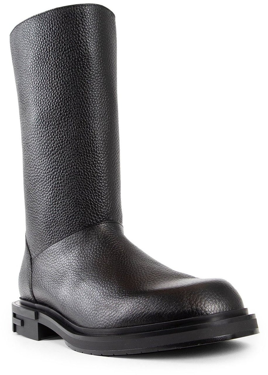 Fendi Fendi Leather Frame Boots Zwart