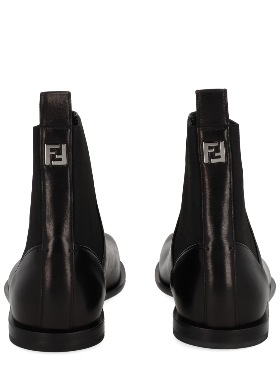 Fendi Chelsea Squared Ff Lamb Boots Zwart