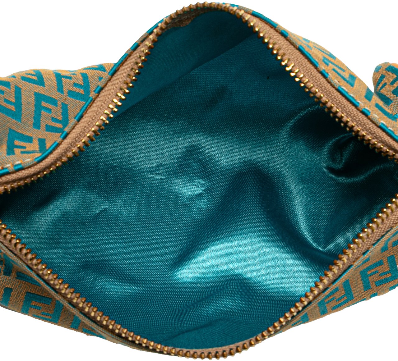 Fendi Zucchino Canvas Barrel Pochette Bruin