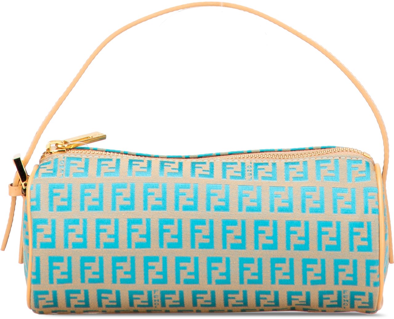 Fendi Zucchino Canvas Barrel Pochette Bruin