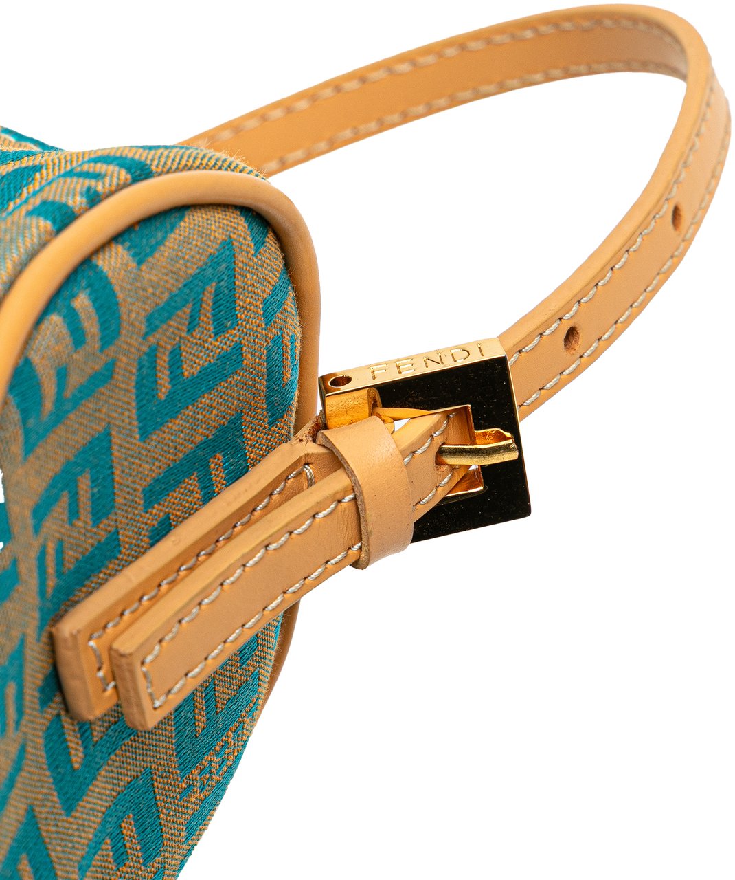 Fendi Zucchino Canvas Barrel Pochette Bruin