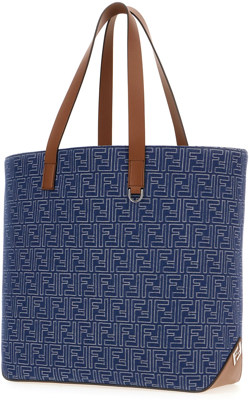 Fendi Fendi Embroidered denim shopping bag Divers