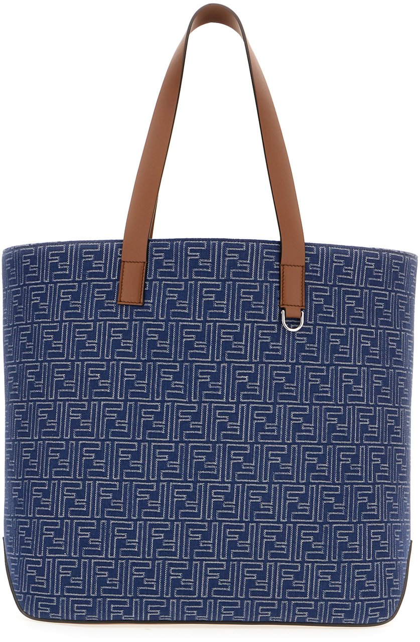 Fendi Fendi Embroidered denim shopping bag Divers