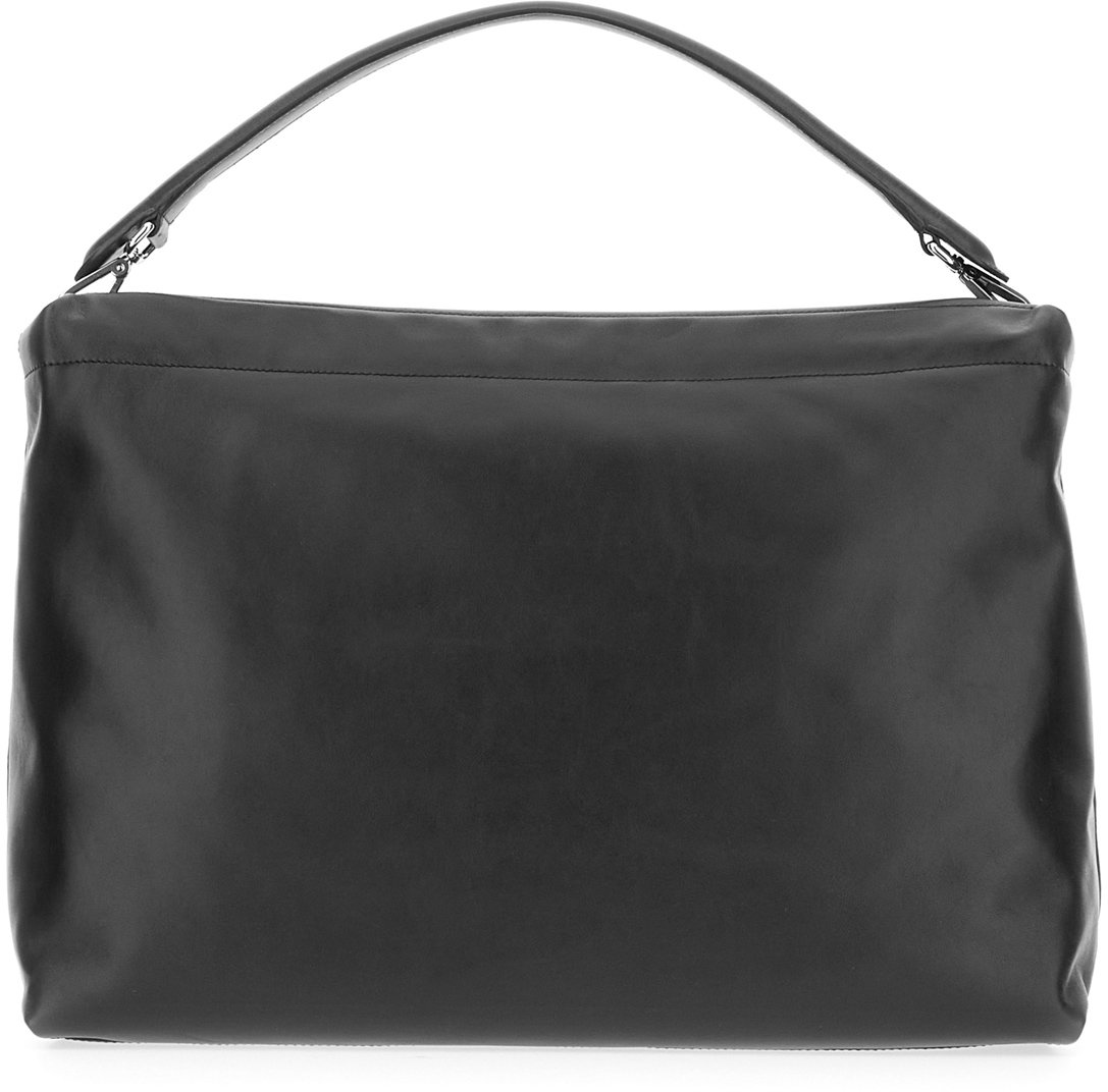 Fendi Fendi Black leather maxi Flux handbag Zwart