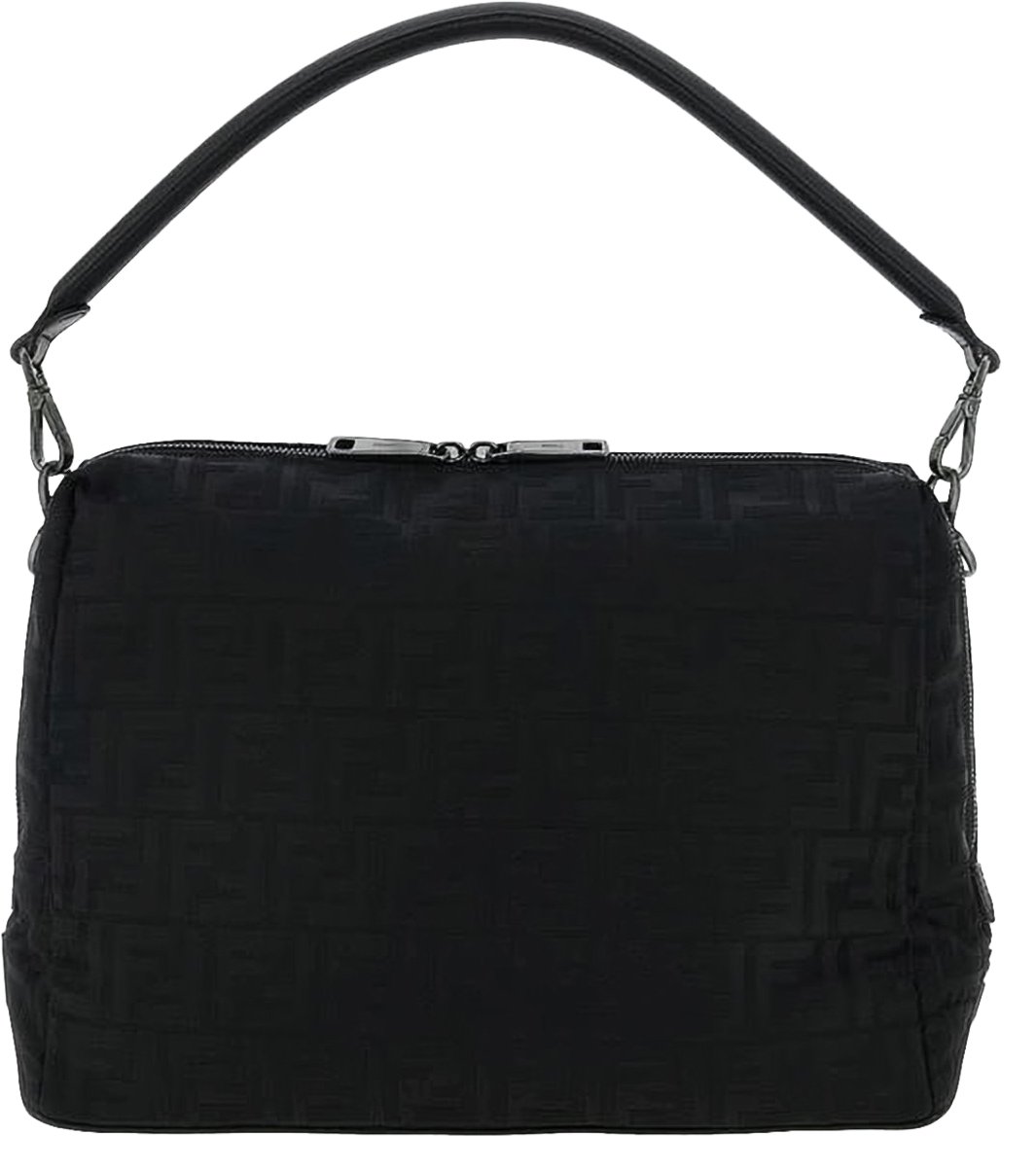 Fendi Monogram He Polyamide Shoulder Bag Zwart
