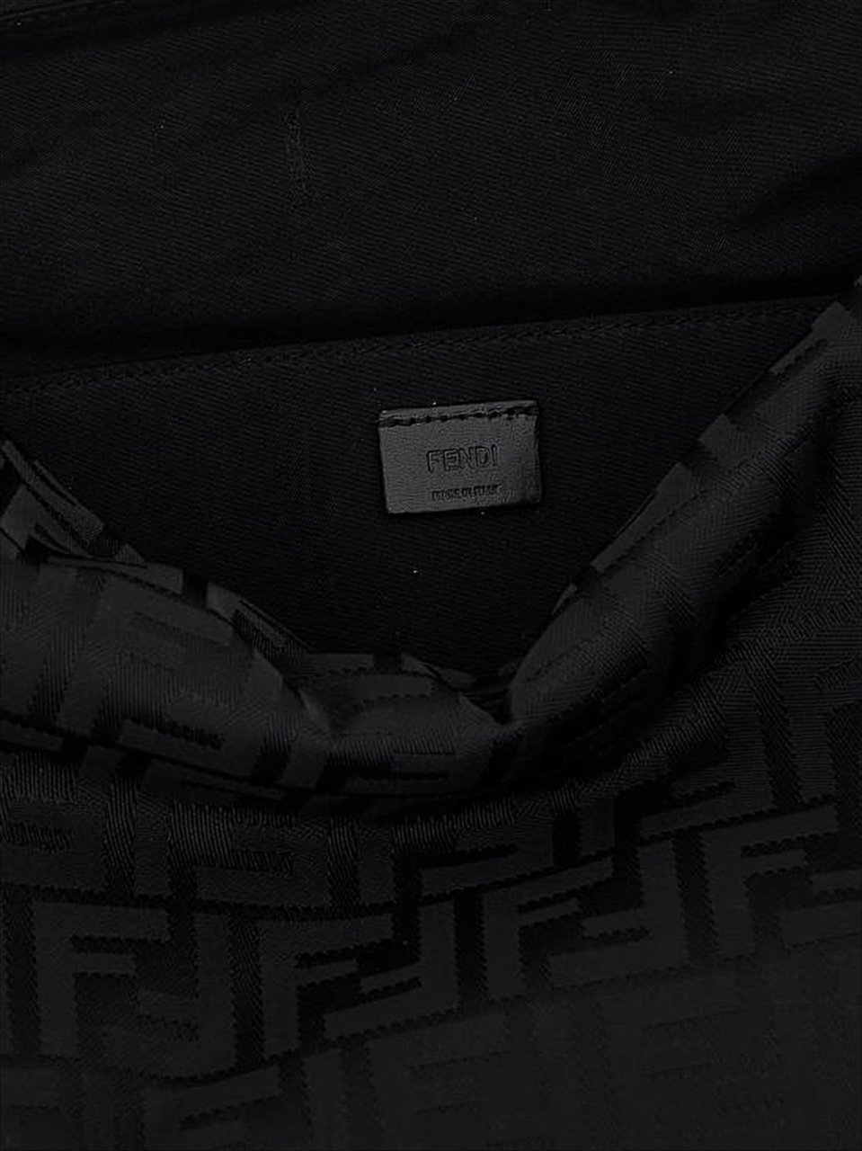 Fendi Monogram He Polyamide Shoulder Bag Zwart