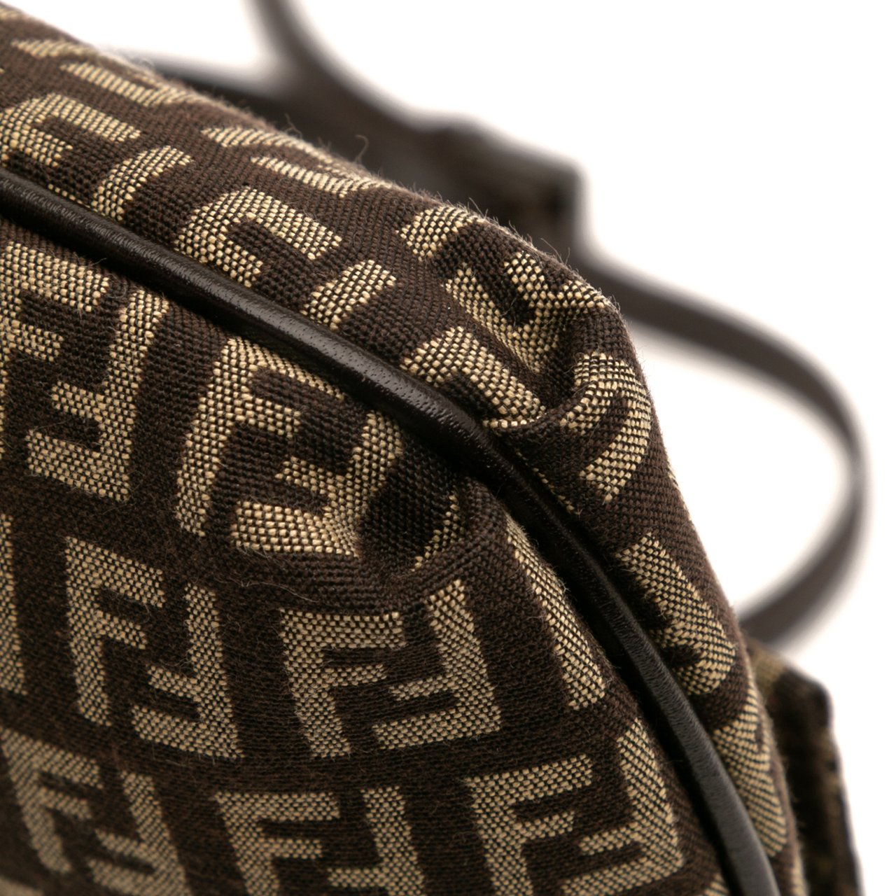 Fendi Zucchino Canvas Crossbody Bruin