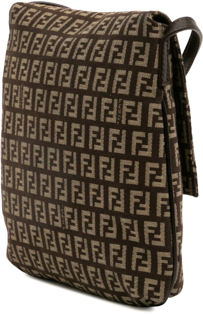 Fendi Zucchino Canvas Crossbody Bruin