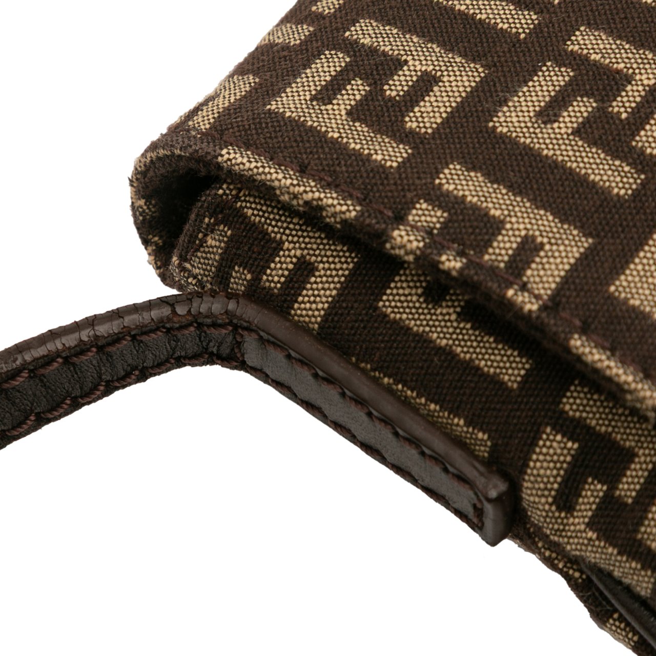 Fendi Zucchino Canvas Crossbody Bruin