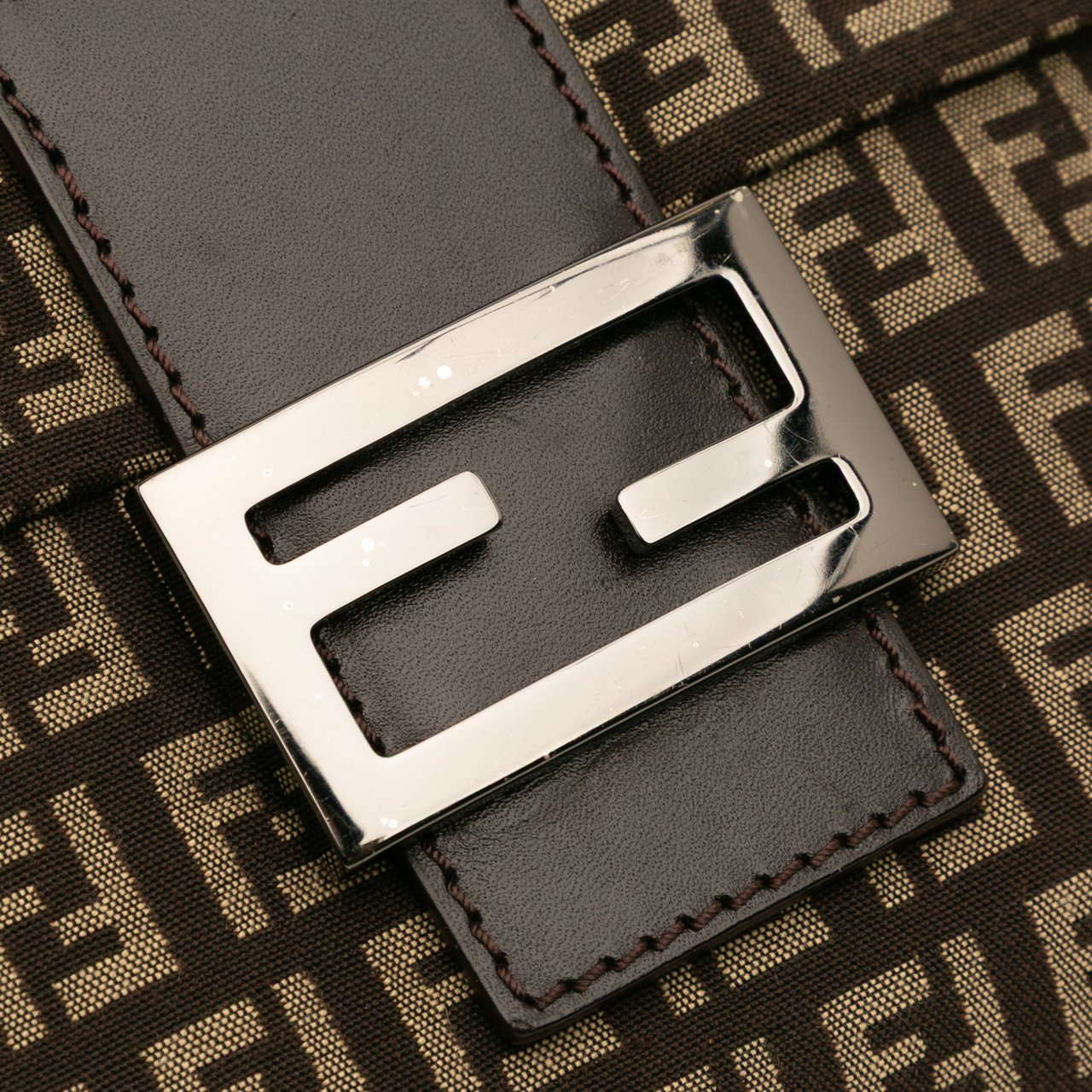 Fendi Zucchino Canvas Crossbody Bruin