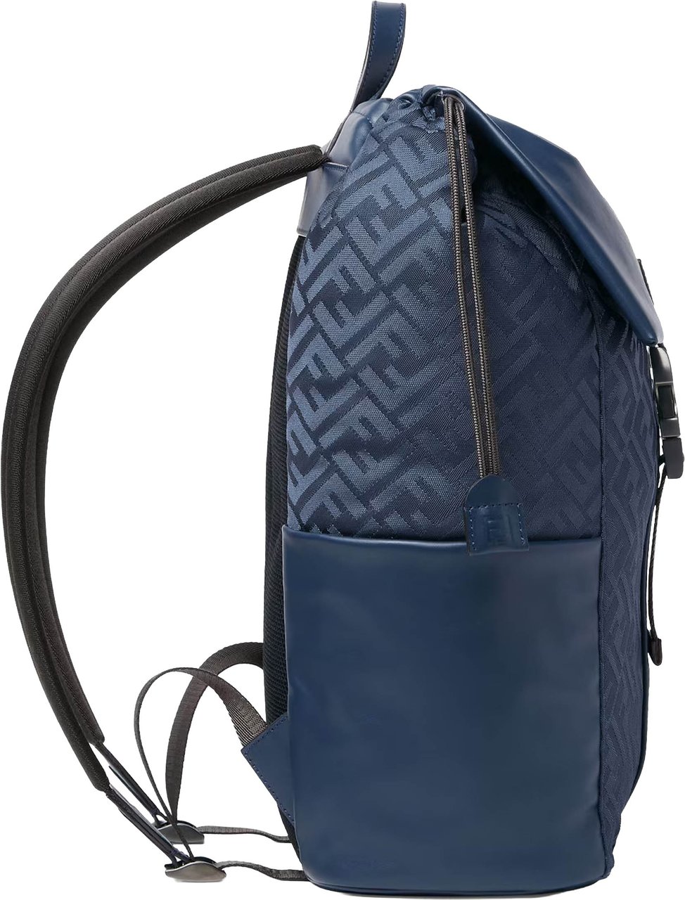 Fendi Baguette Grace Monogrammed Nylon Flap Backpack Zwart