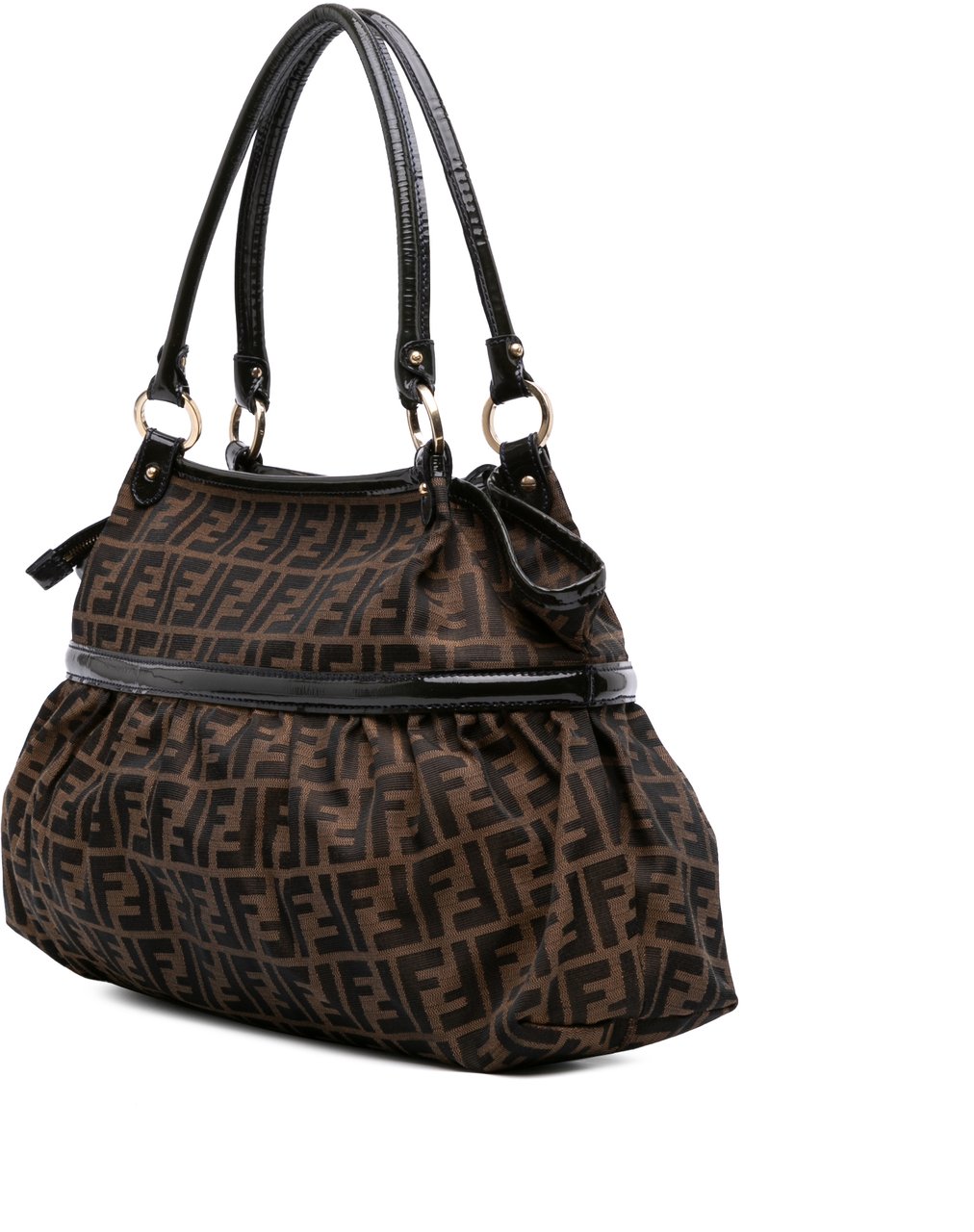 Fendi Large Zucca Canvas Chef Shoulder Bag Bruin