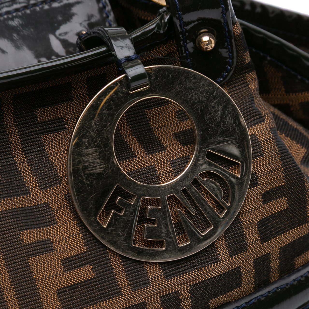 Fendi Large Zucca Canvas Chef Shoulder Bag Bruin