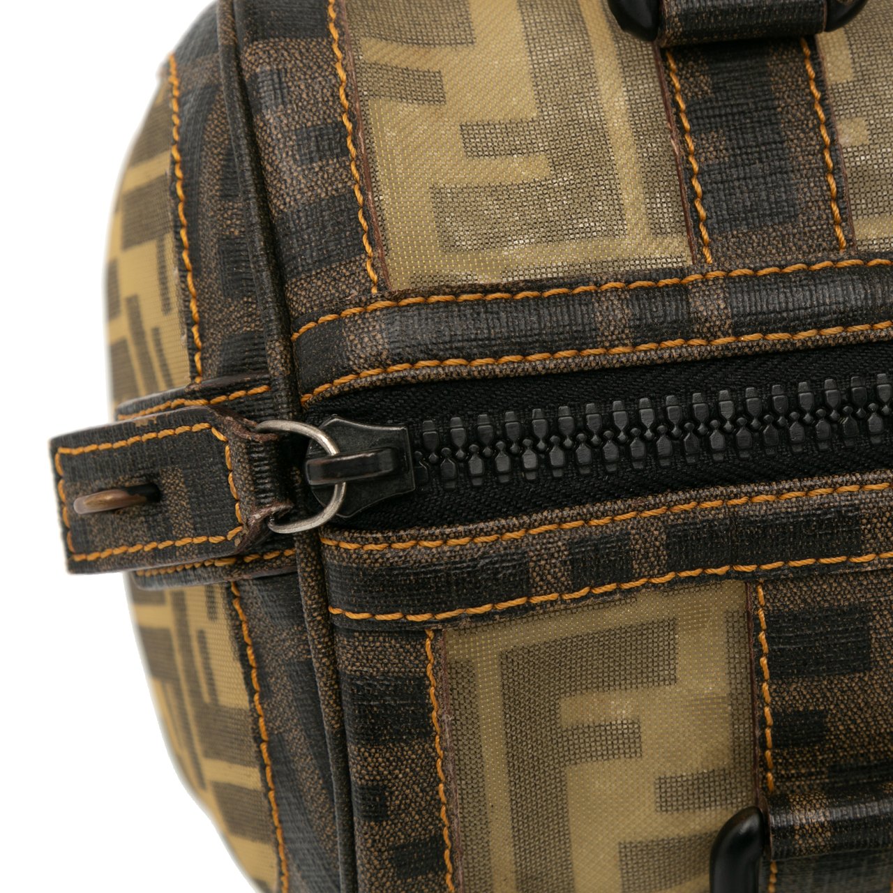 Fendi Zucca Mesh Boston Bag Bruin