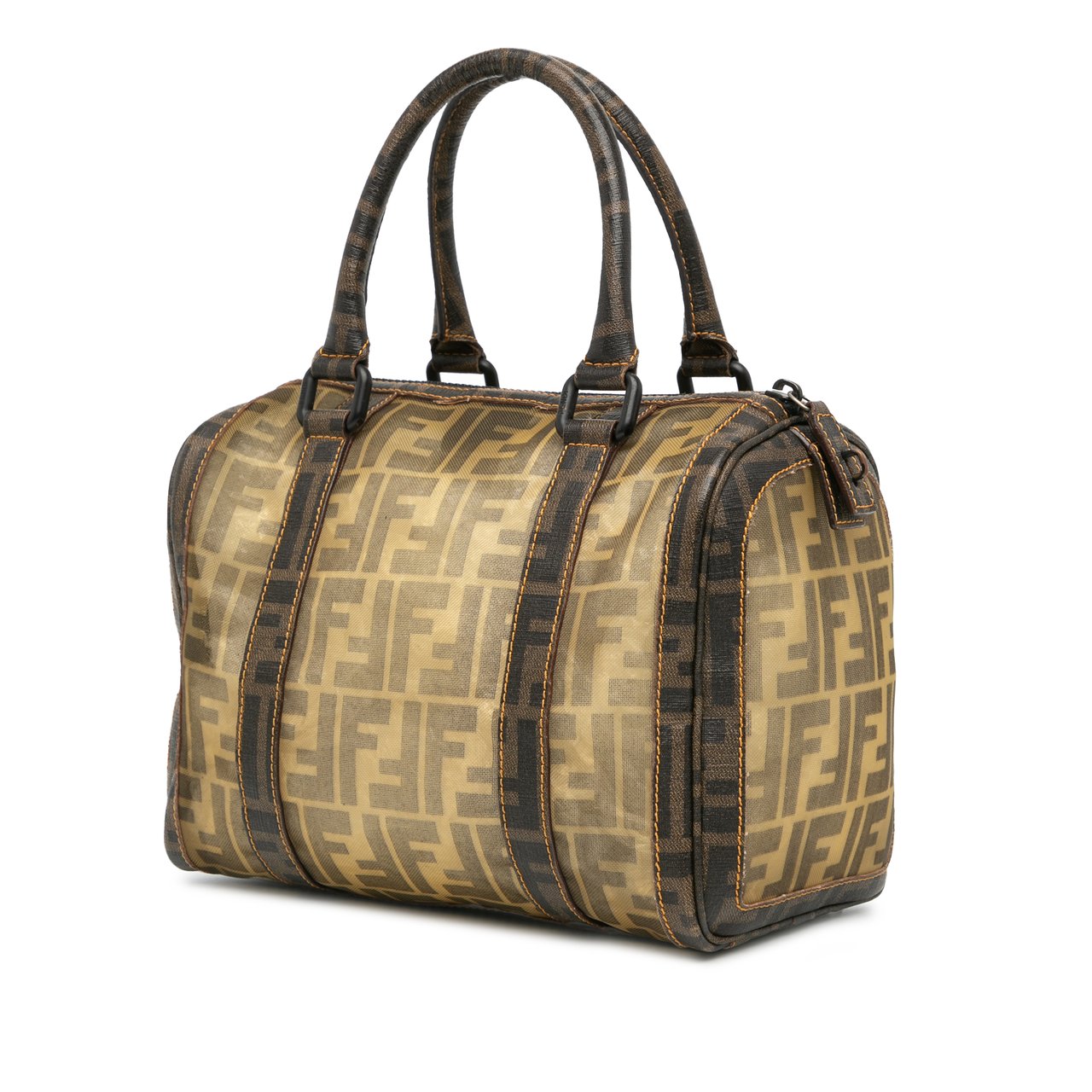 Fendi Zucca Mesh Boston Bag Bruin