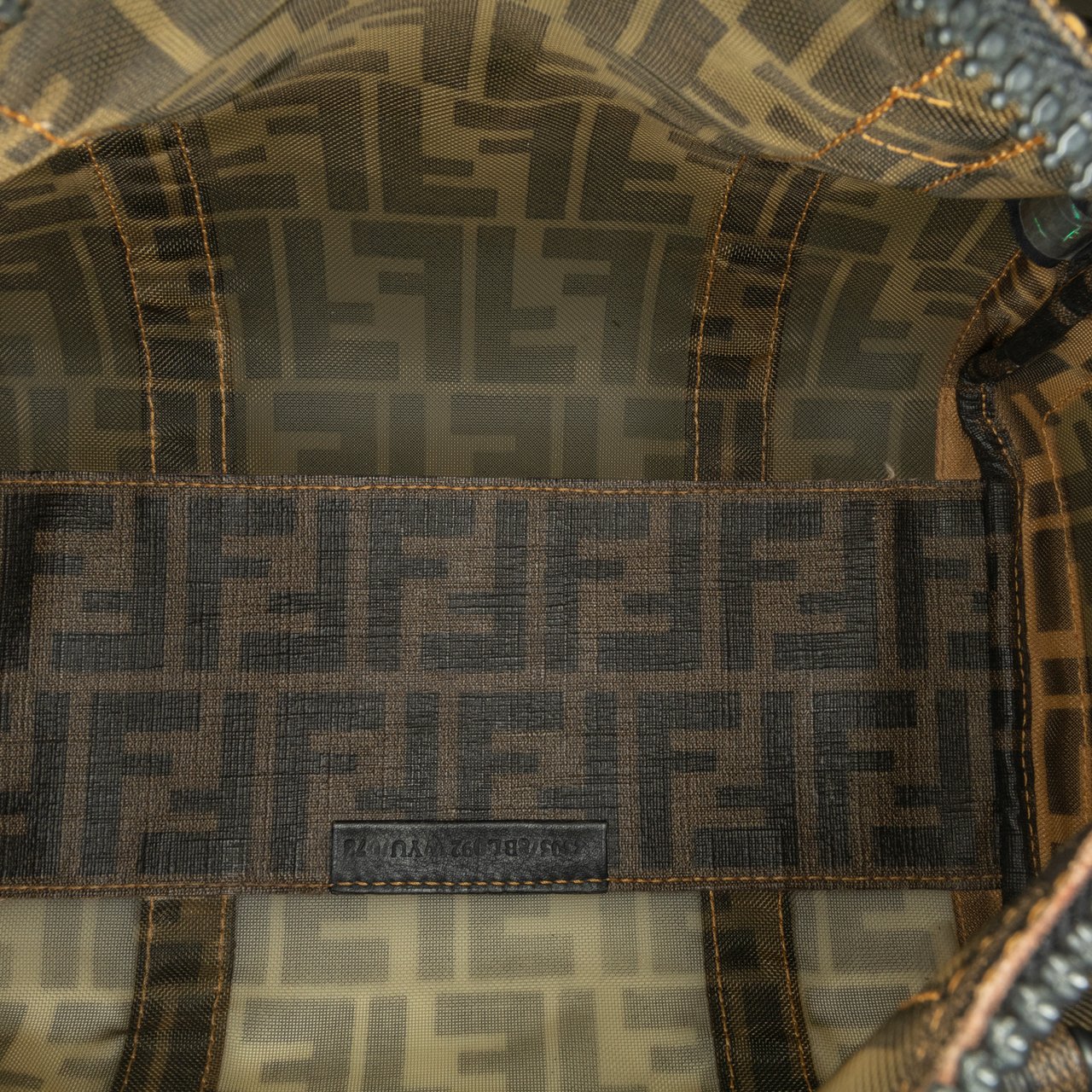 Fendi Zucca Mesh Boston Bag Bruin