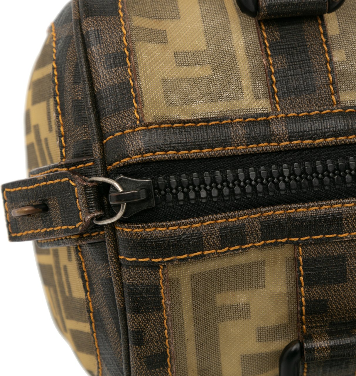 Fendi Zucca Mesh Boston Bag Bruin