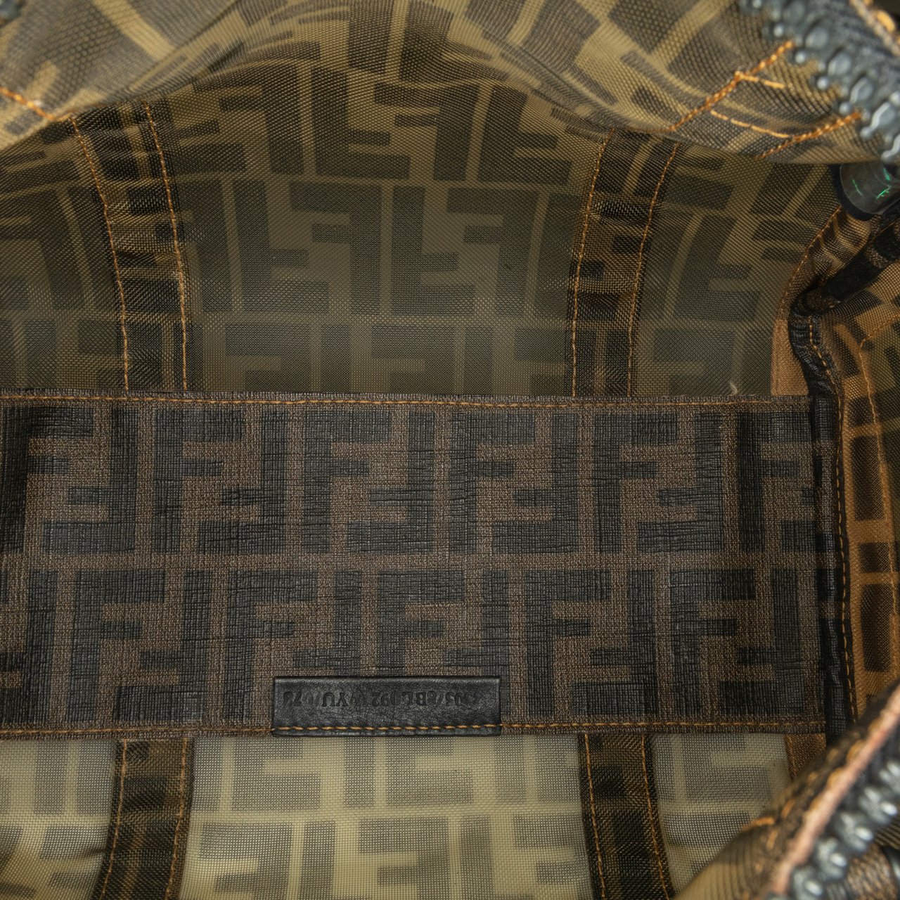 Fendi Zucca Mesh Boston Bag Bruin