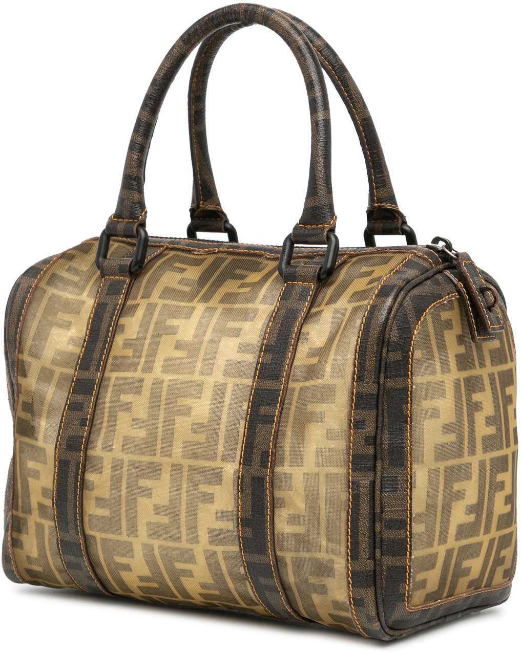 Fendi Zucca Mesh Boston Bag Bruin