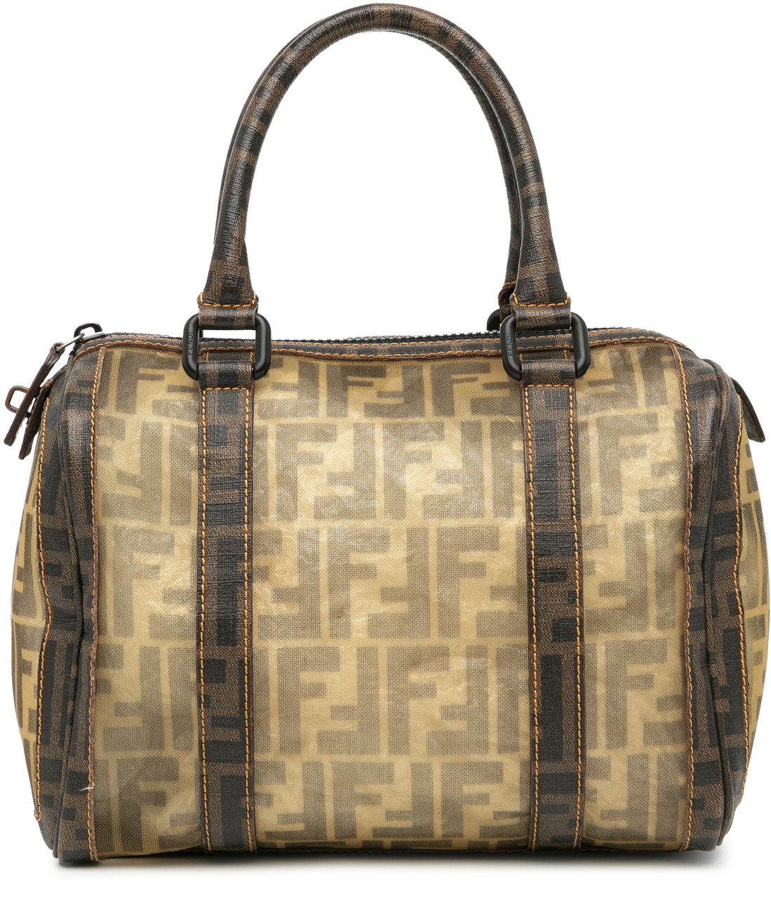 Fendi Zucca Mesh Boston Bag Bruin