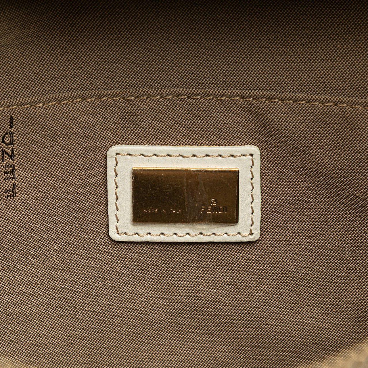 Fendi Zucchino Canvas Chef Pocket Hobo Bruin