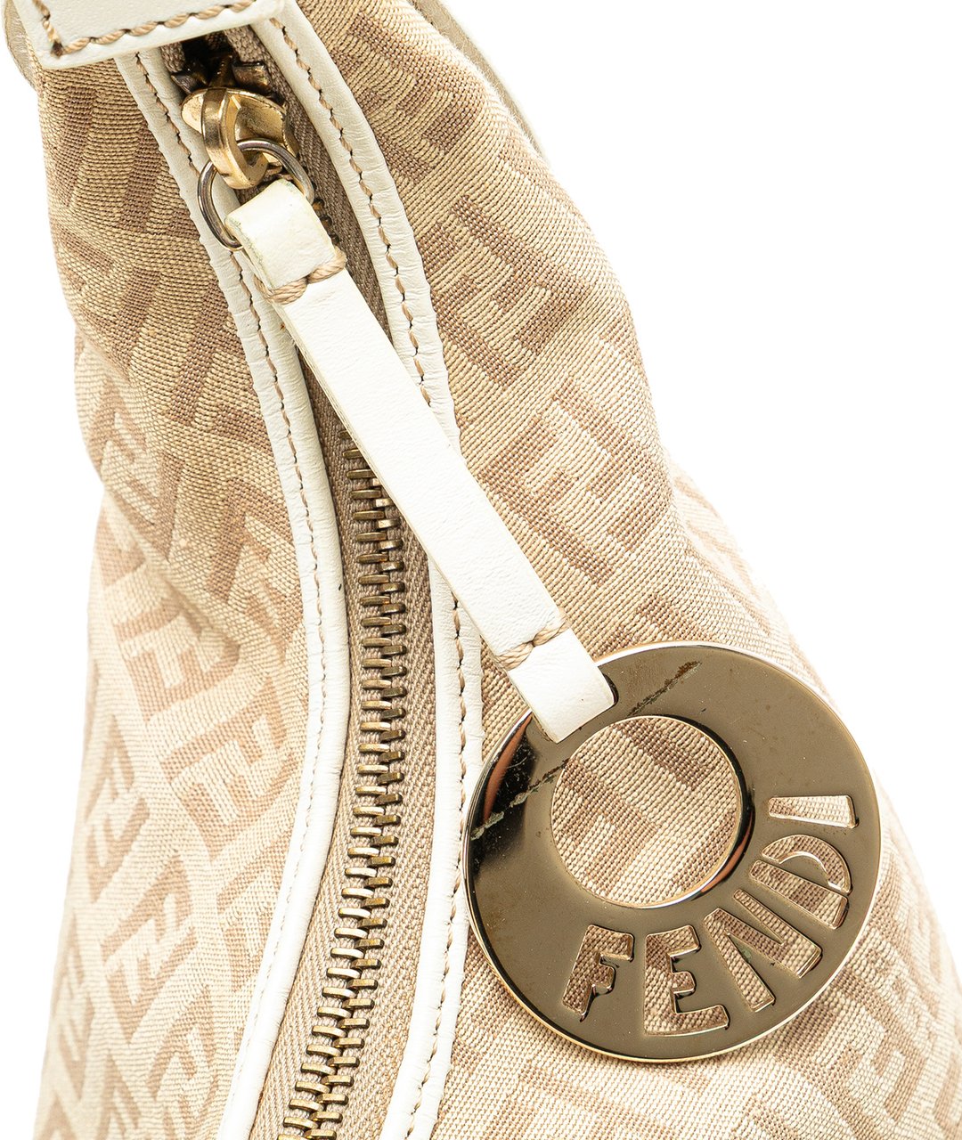 Fendi Zucchino Canvas Chef Pocket Hobo Bruin