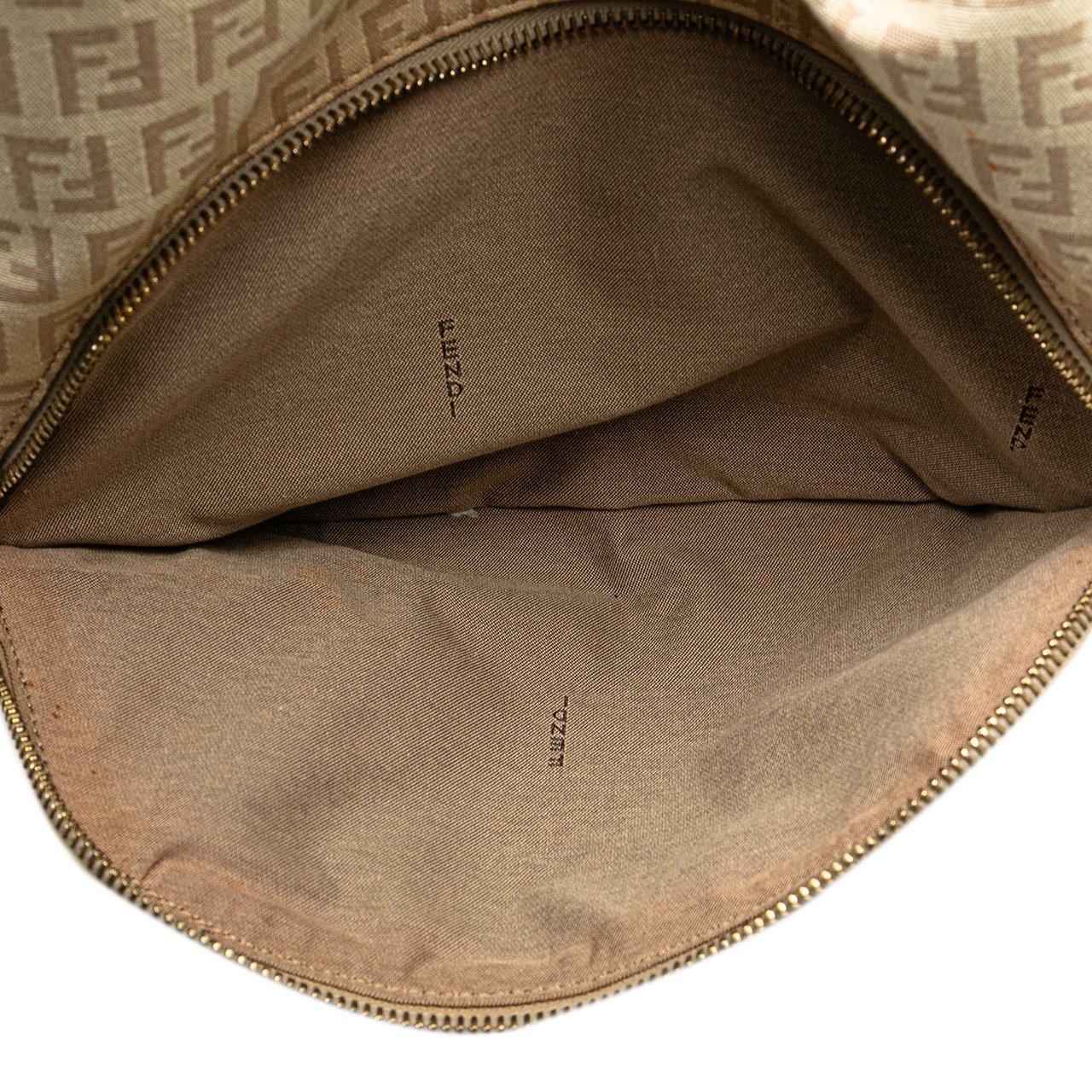 Fendi Zucchino Canvas Chef Pocket Hobo Bruin