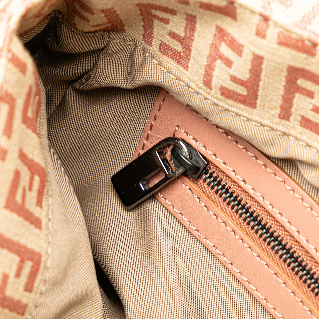 Fendi Zucchino Canvas Crossbody Bruin