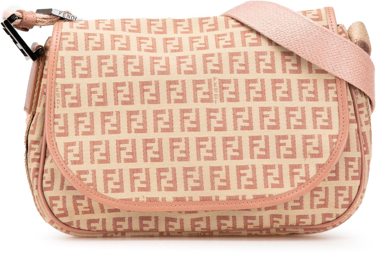 Fendi Zucchino Canvas Crossbody Bruin