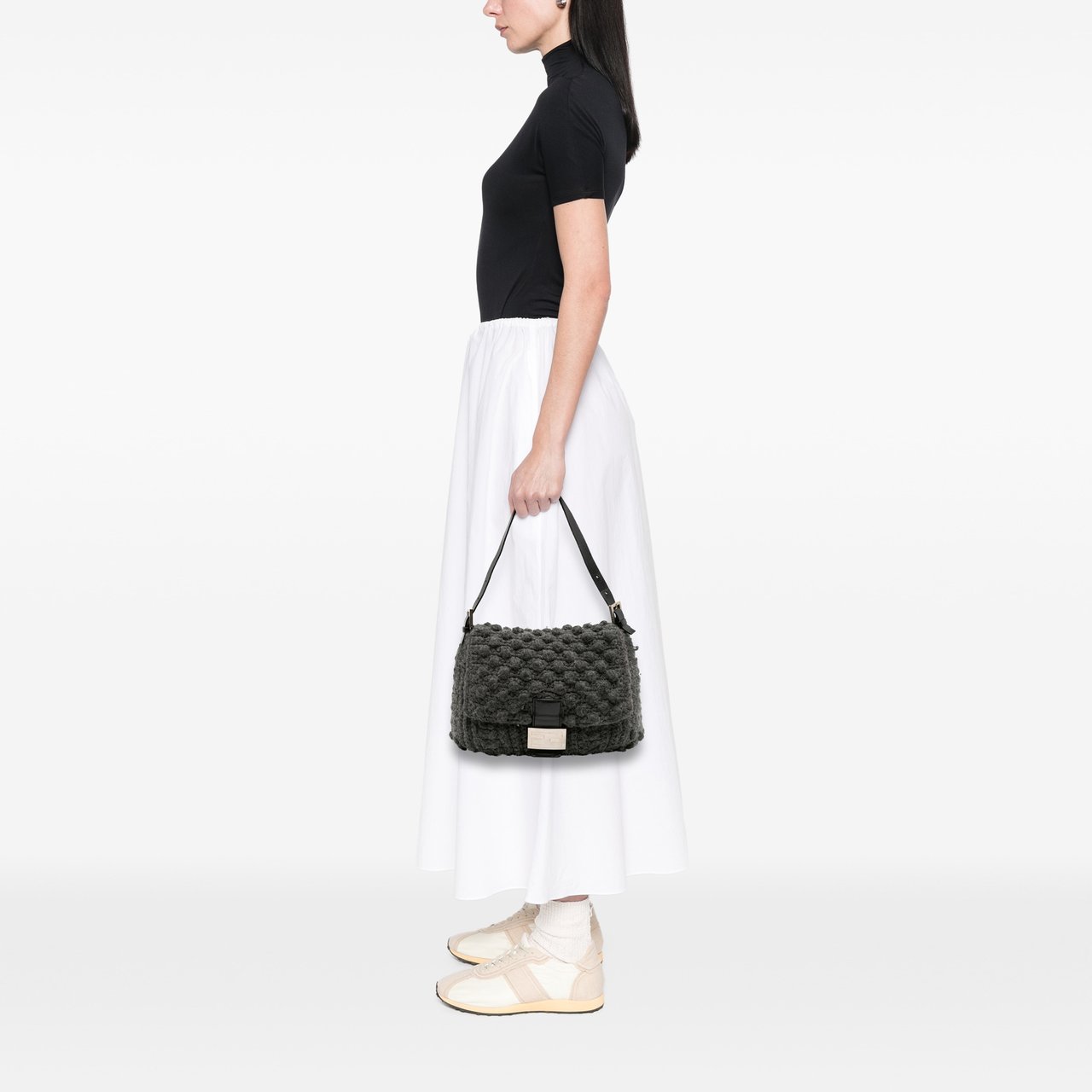 Fendi Crochet Wool Mamma Forever Grijs