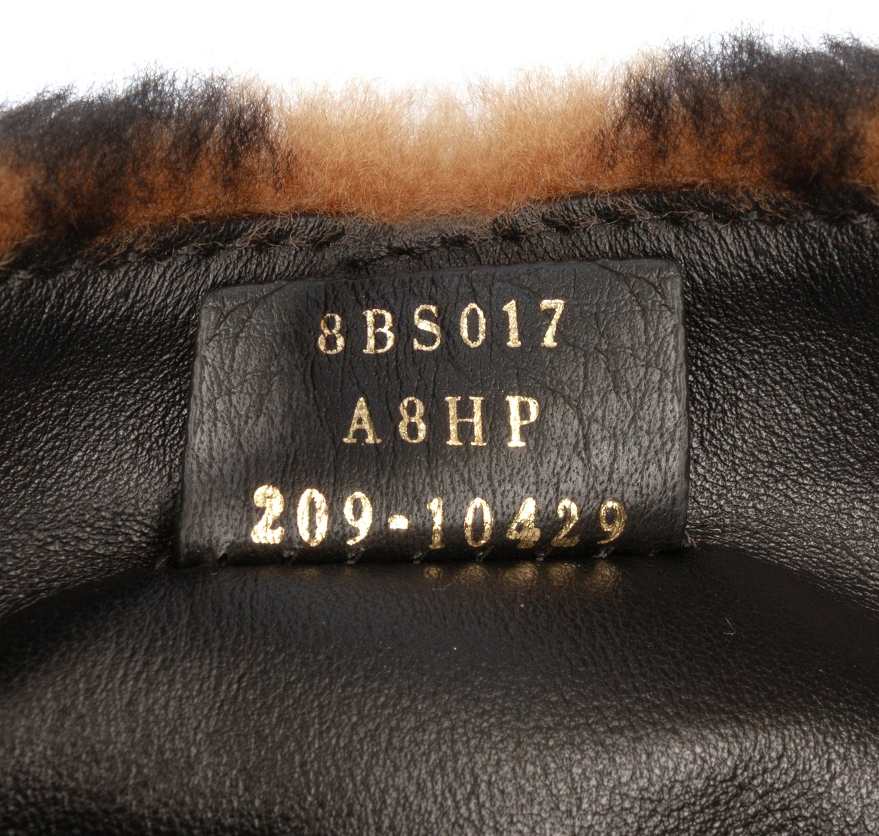 Fendi Mini Zucca Shearling Chain Baguette Satchel Bruin
