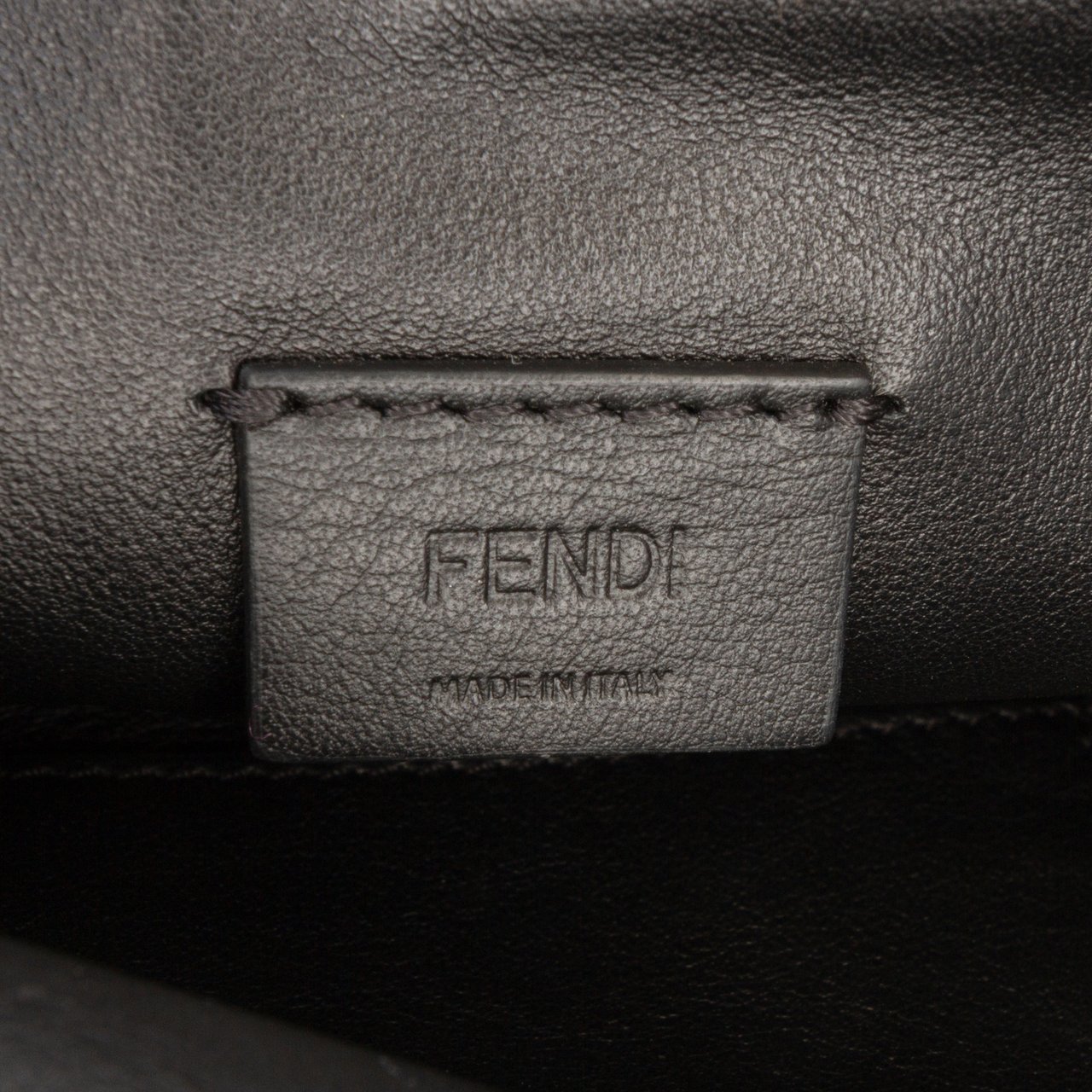 Fendi Mini Zucca Shearling Chain Baguette Satchel Bruin