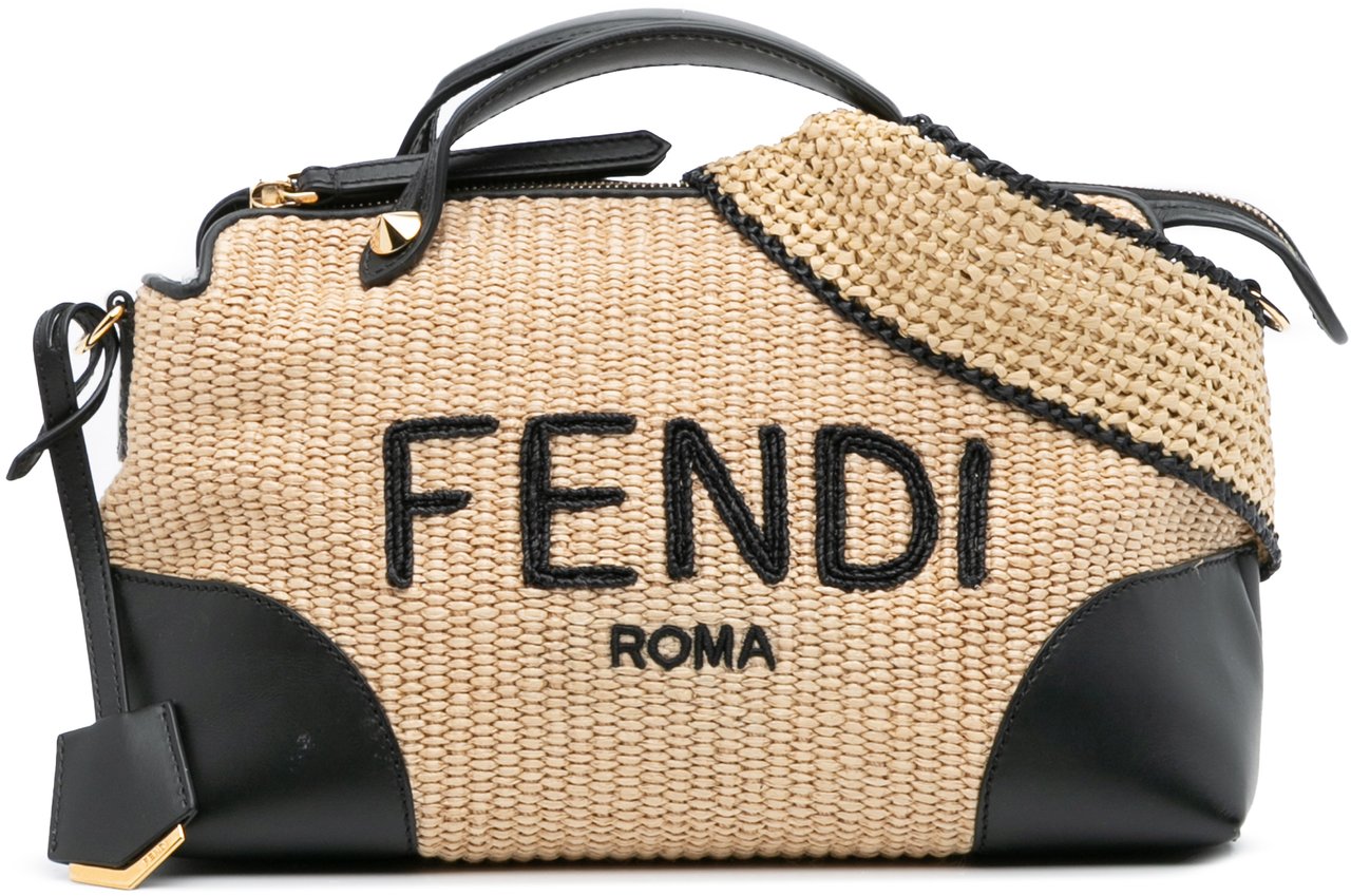 Fendi Medium Raffia By The Way Satchel Bruin