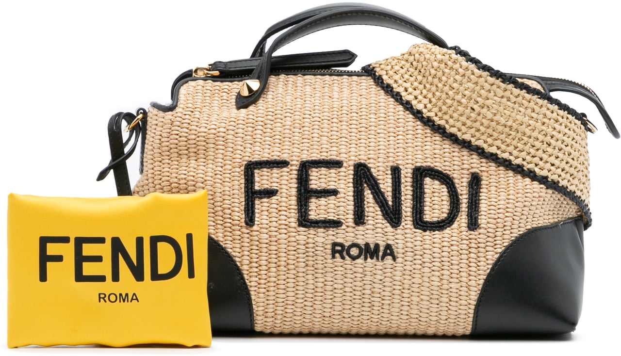 Fendi Medium Raffia By The Way Satchel Bruin