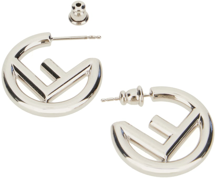 Fendi Fendi Silver metal F is Fendi earrings Zilver