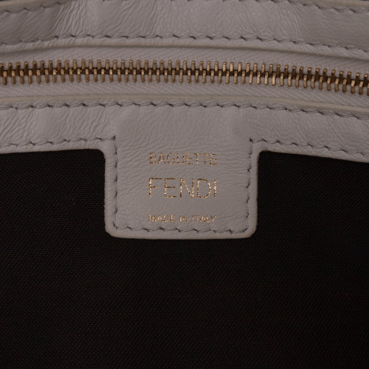Fendi Zucca Embossed Leather Baguette Satchel Wit