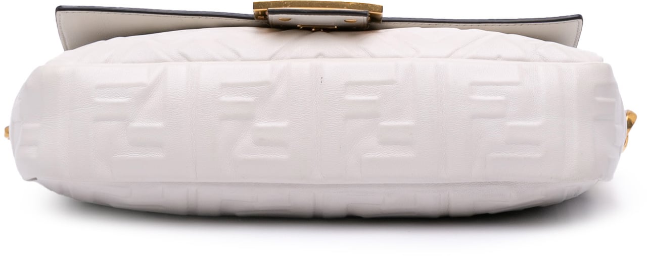 Fendi Zucca Embossed Leather Baguette Satchel Wit