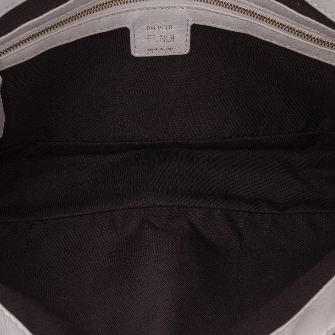 Fendi Zucca Embossed Leather Baguette Satchel Wit