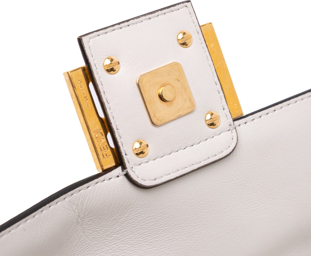 Fendi Zucca Embossed Leather Baguette Satchel Wit