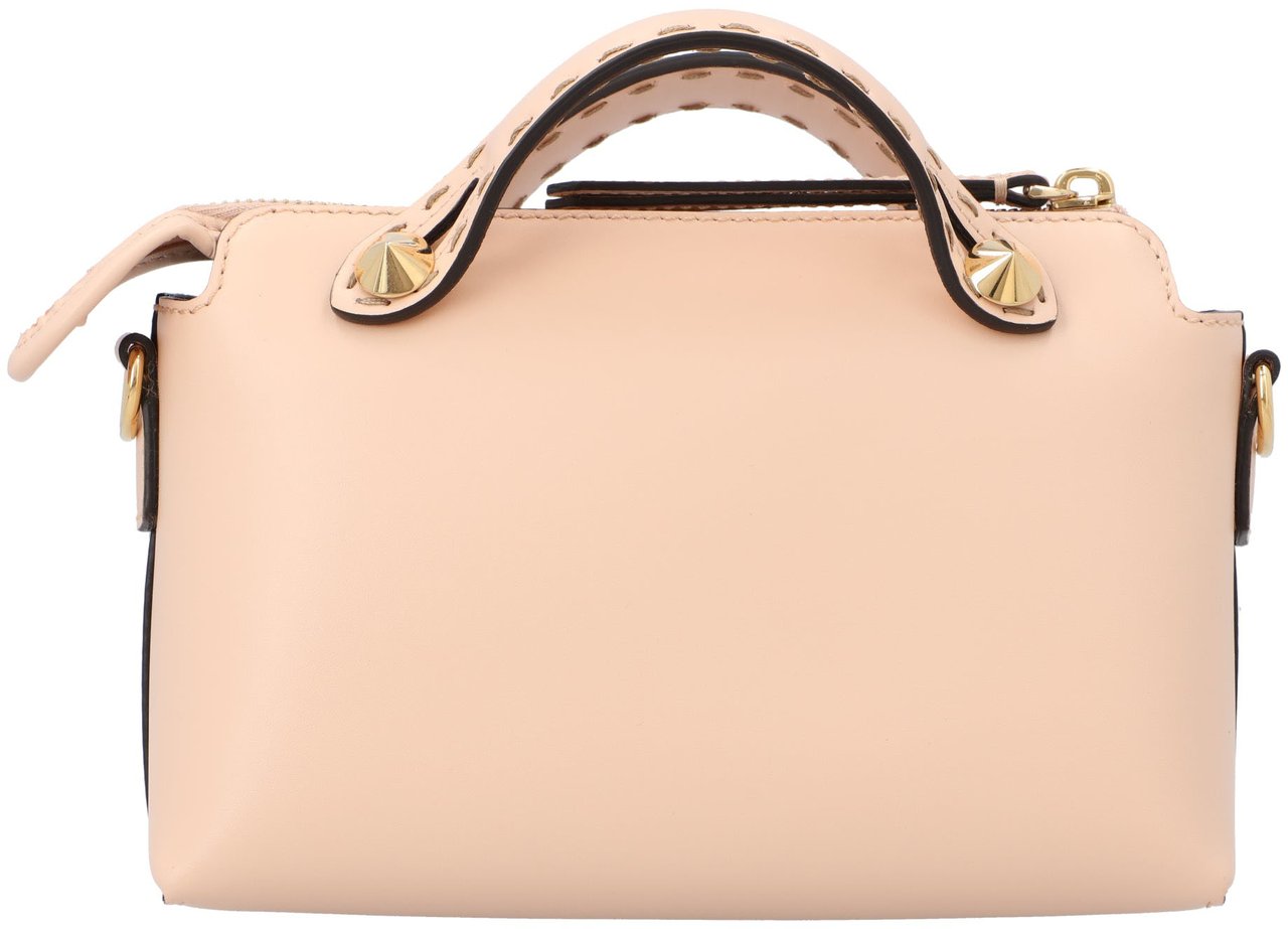 Fendi Structured Mini Handbag In Smooth Calfskin With Gold-Tone Hardware Neutraal