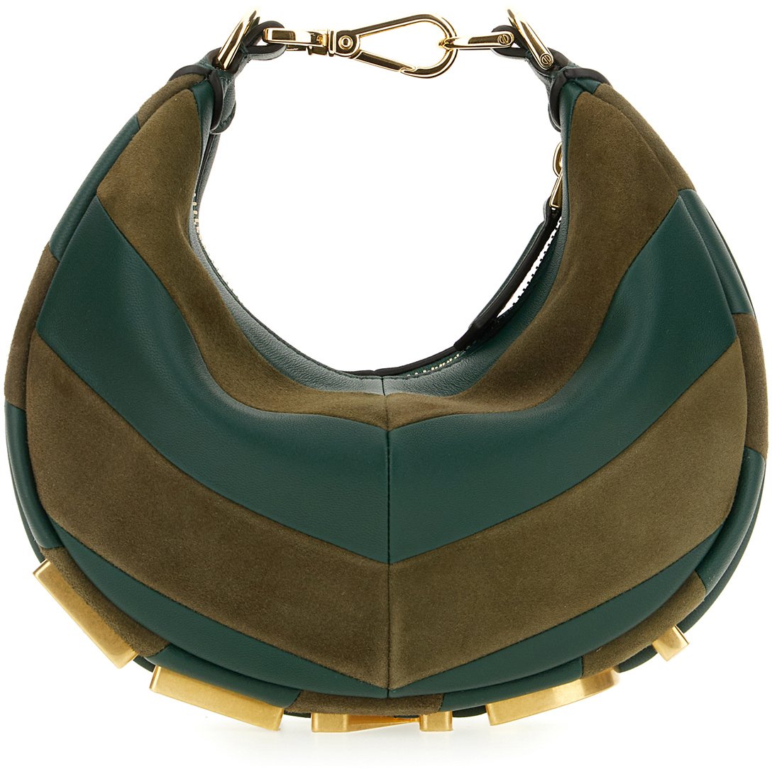 Fendi Fendi Two-tone leather and suede mini Fendigraphy handbag Divers