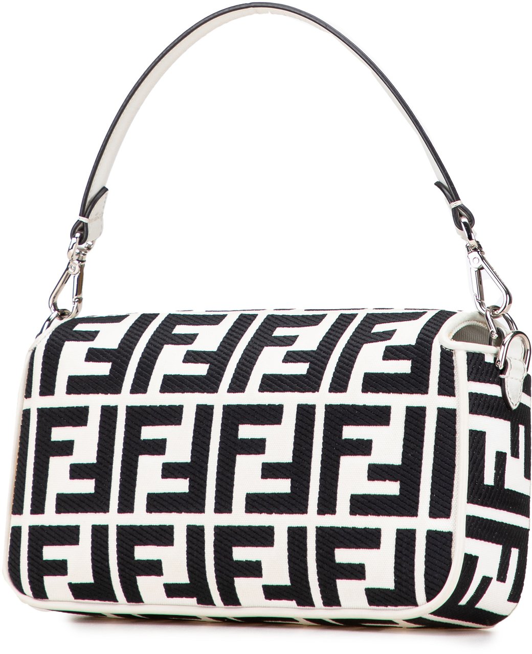 Fendi Zucca Embroidered Canvas Baguette Satchel Wit