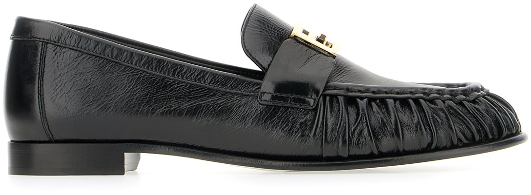 Fendi Fendi Black nappa leather Baguette loafers Zwart