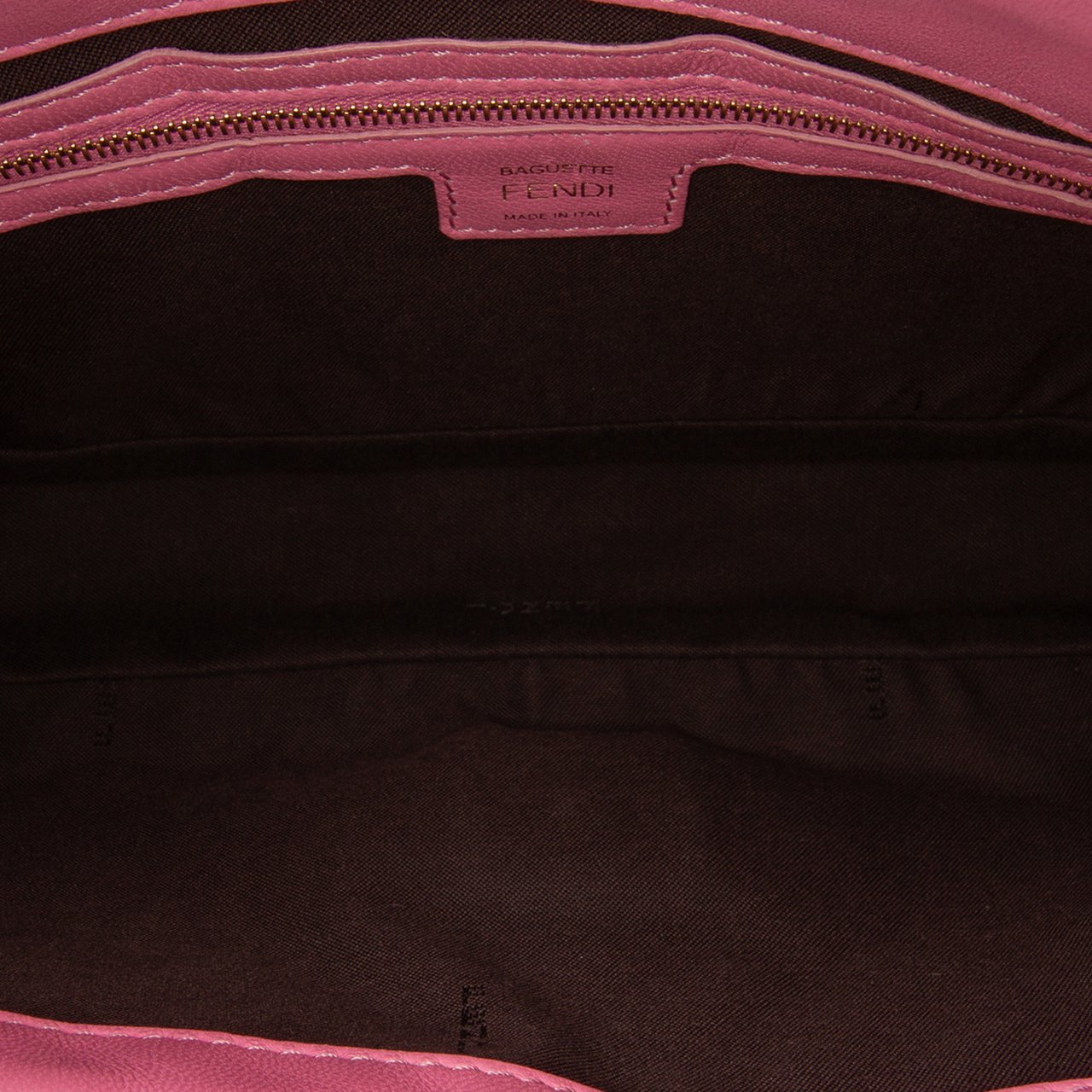 Fendi Zucca Embossed Leather Baguette Satchel Roze