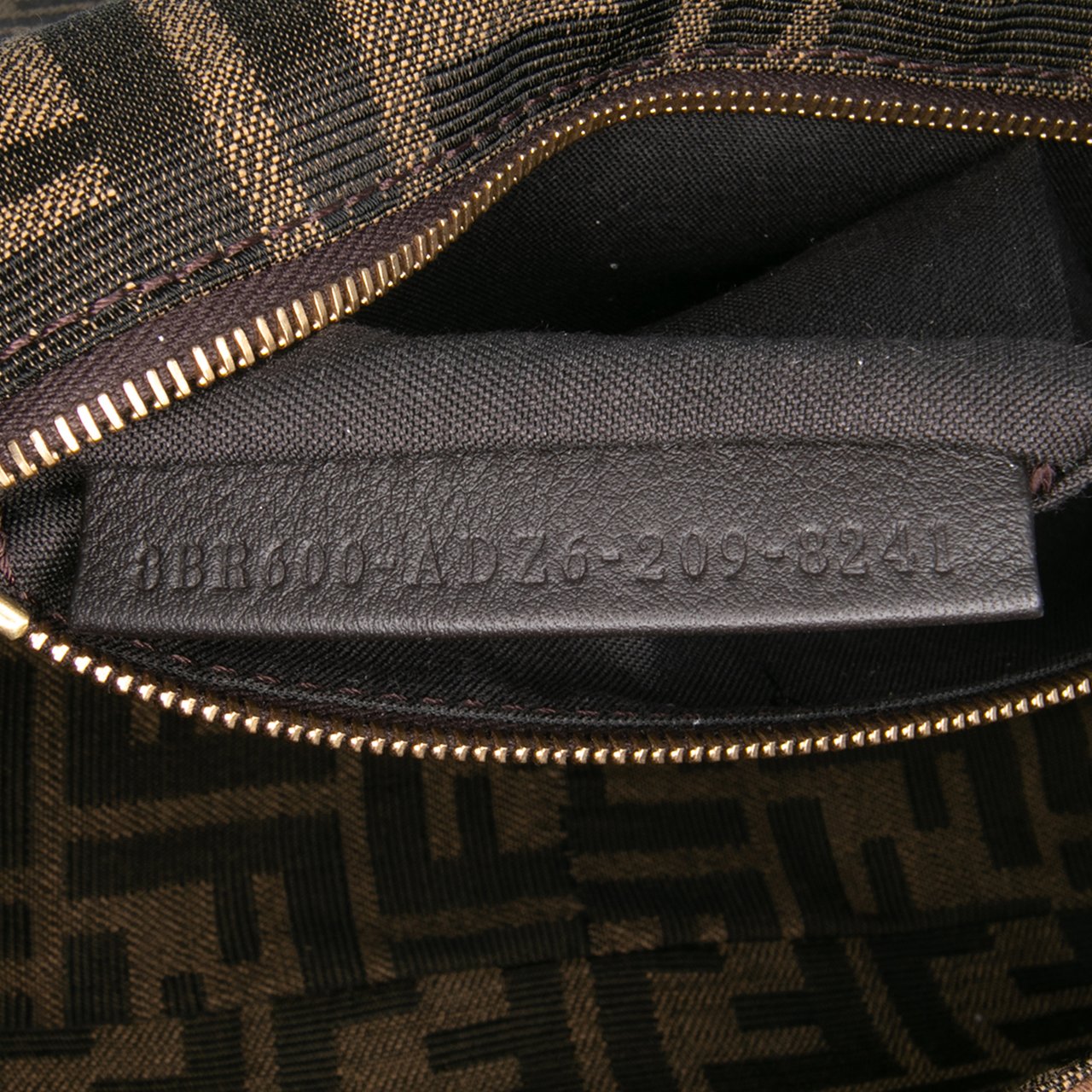 Fendi Zucca Canvas Paisley Embroidery Baguette Satchel Bruin