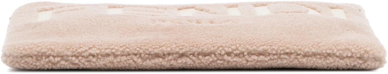 Fendi Shearling Logo Flat Pouch Bruin