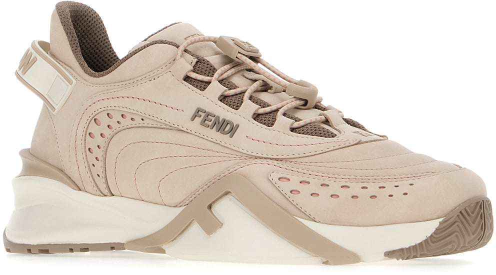 Fendi Fendi Sand nabuck Flow sneakers Neutraal