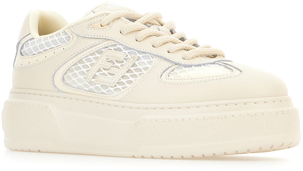 Fendi Fendi Chalk mesh and leather Match sneakers Wit