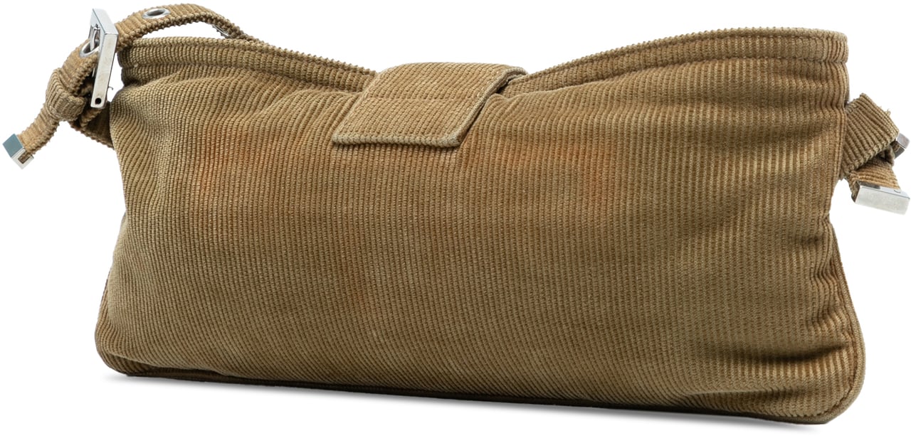 Fendi Corduroy Baguette Pochette Bruin
